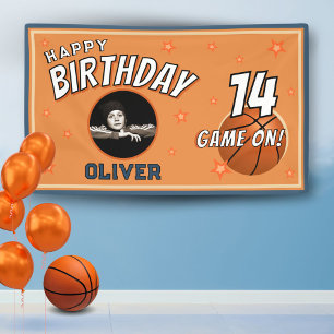 Basketball Ball Sports Birthday Photo Backdrop Banner