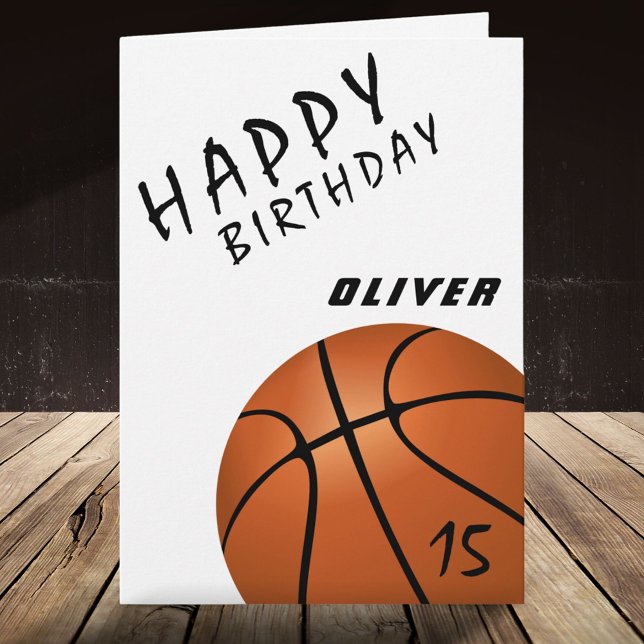 Basketball Ball Sports Boys Happy Birthday Card (Creator Uploaded)