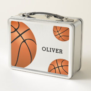 Basketball Ball Sports Custom Name  Metal Lunch Box