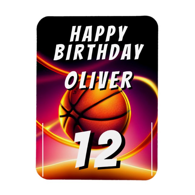 Basketball Ball Sports Happy Birthday  Magnet (Vertical)