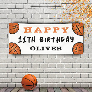 Basketball Ball Sports Kids Birthday Party Banner