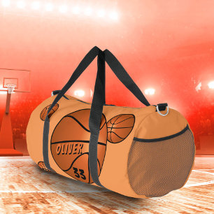 Basketball Ball Sports Player Name Number  Duffle Bag