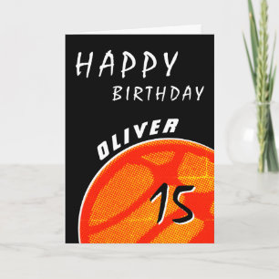 Basketball Ball Sports Teen Boy Happy Birthday Card