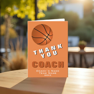 Basketball Ball Thank you Coach Card