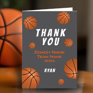 Basketball Ball Thank you Coach Card