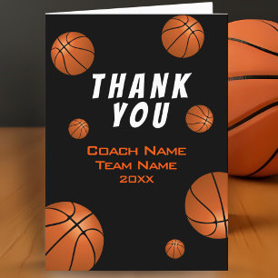 Basketball Ball Thank you Coach Card