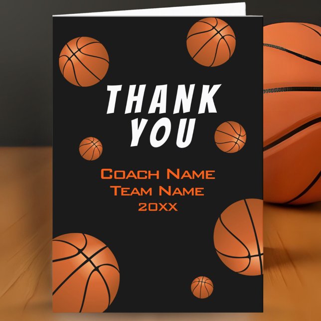 Basketball Ball Thank you Coach Card (Creator Uploaded)
