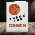 Basketball Ball Thank you Coach Card<br><div class="desc">Modern Basketball Ball Thank you Coach Card. The card has a basketball ball on the front and on the backside. Great card for thanking sports coaches,  high school team trainers,  mom or dad coach,  etc. Customize any text on the card. Add the coach`s name,  team name and year.</div>