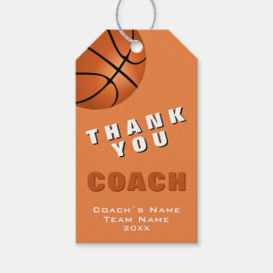 Basketball Ball Thank you Coach  Gift Tags