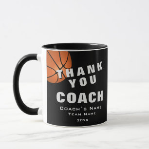Basketball Ball Thank you Coach Note Mug