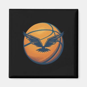 Basketball Ball With Eagle Magnet