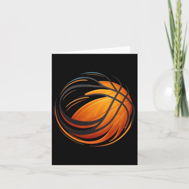 Basketball Ball With Lines  Card (Front)