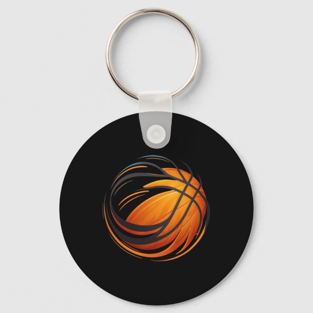 Basketball Ball With Lines  Key Ring (Front)