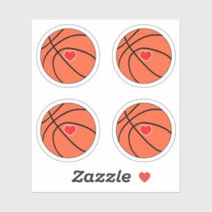 Basketball ball with red heart pack