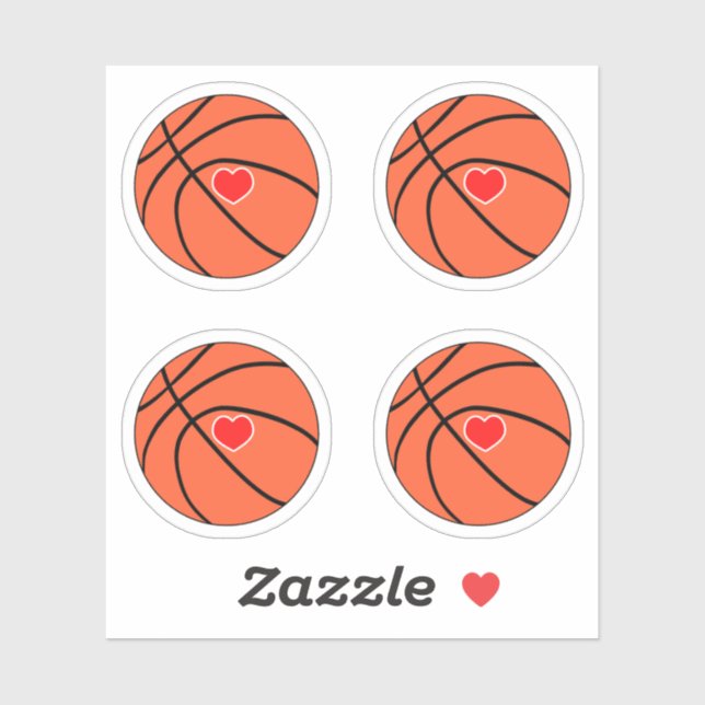 Basketball ball with red heart pack (Sheet)