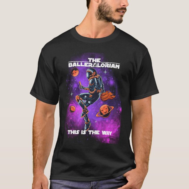 Basketball Balleralorian Astranaut Graphics T-Shirt (Front)