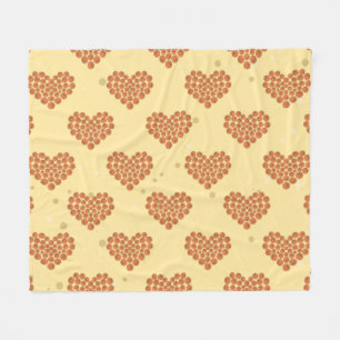 Basketball Balls In Heart Shapes Seamless Pattern Fleece Blanket