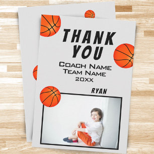Basketball Balls Photo Thank you Coach Card