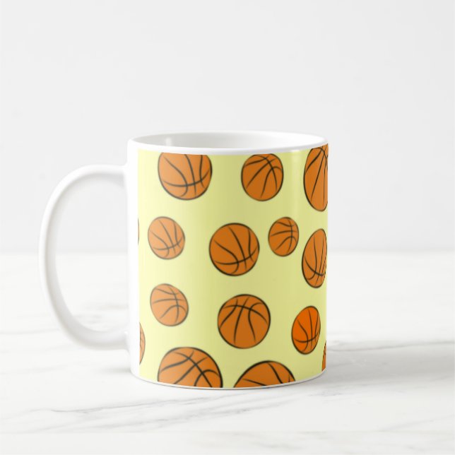 Basketball Balls Seamless Pattern   Coffee Mug (Left)