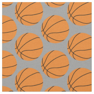 Basketball Balls Sports Grey Fabric