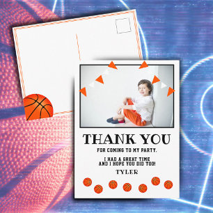 Basketball Balls Sports Photo Birthday Thank you Postcard