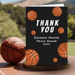 Basketball Balls Thank you Coach Card