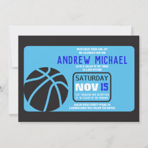 BASKETBALL Bar Mitzvah Invitation