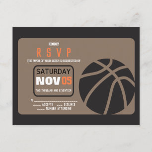 BASKETBALL Bar Mitzvah Invitation Reply Card