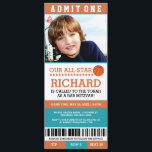 Basketball Bar Mitzvah Invites<br><div class="desc">Basketball themed bar mitzvah invites are cool and fun!  They look like a sports ticket to celebrate the event of the season.</div>