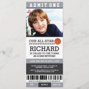 Basketball Bar Mitzvah Invites