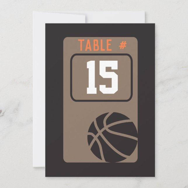 BASKETBALL Bar Mitzvah Table Seating Card (Front)