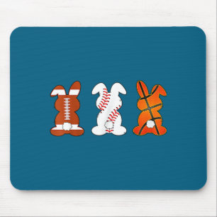 Basketball baseball football sports easter bunny mouse pad