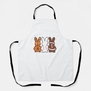Basketball Baseball Football Sports Easter Bunny R Apron
