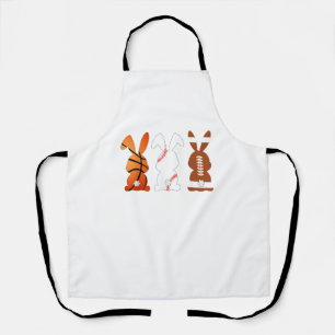 Basketball Baseball Football Sports Easter Bunny R Apron