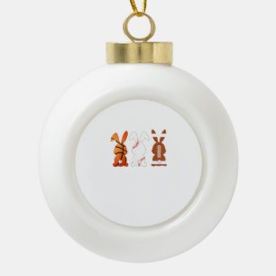 Basketball Baseball Football Sports Easter Bunny R Ceramic Ball Christmas Ornament