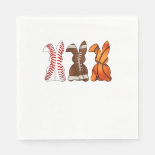 Basketball Baseball Football Sports Easter Bunny R Napkin