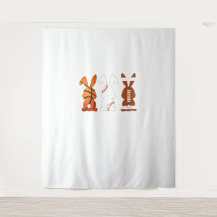 Basketball Baseball Football Sports Easter Bunny R Tapestry
