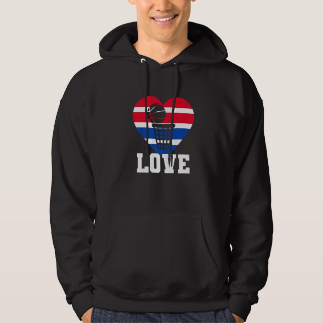 Basketball Basket Ball Love Heart Passion Game Hoodie (Front)