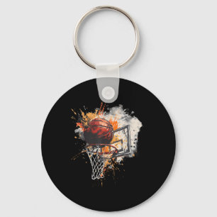 Basketball Basketball Hoop Drawing Artwork Basketb Key Ring