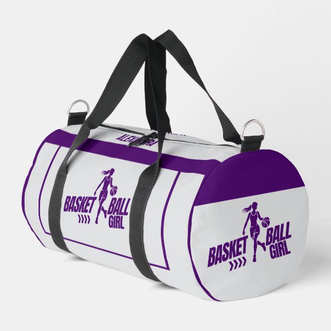 Basketball, Basketball Player Girl, Team, Gift   Duffle Bag (Left Corner)