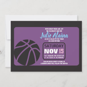 BASKETBALL Bat Mitzvah Invitation