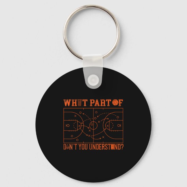 Basketball Bball What Part Of Don't You Understand Key Ring (Front)