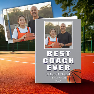 Basketball Best Coach Ever Player Photo Thank You Card