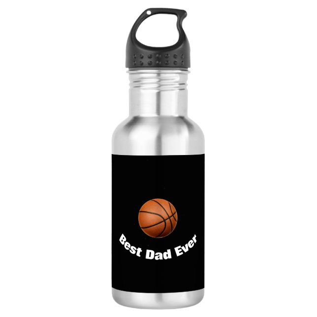 Basketball Best Dad Ever Custom 710 Ml Water Bottle (Front)