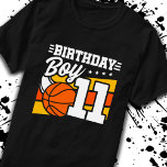 Basketball Birthday 11 Year Old Boy 11th Birthday T-Shirt<br><div class="desc">This basketball birthday party design is perfect for a 11 year old boy's basketball theme birthday party to celebrate their 11th birthday! Great for kids that love to play basketball,  watch basketball or future basketball star players! Features a basketball graphic w/ number 11 for a boy's 11th birthday.</div>