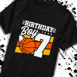 Basketball Birthday 7 Year Old Boy 7th Birthday T-Shirt<br><div class="desc">This basketball birthday party design is perfect for a 7 year old boy's basketball theme birthday party to celebrate their 7th birthday! Great for kids that love to play basketball,  watch basketball or future basketball star players! Features a basketball graphic w/ number 7 for a boy's 7th birthday.</div>
