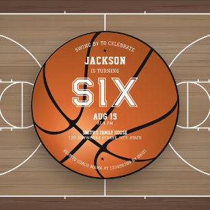 Basketball Birthday Any Age Round Invitation