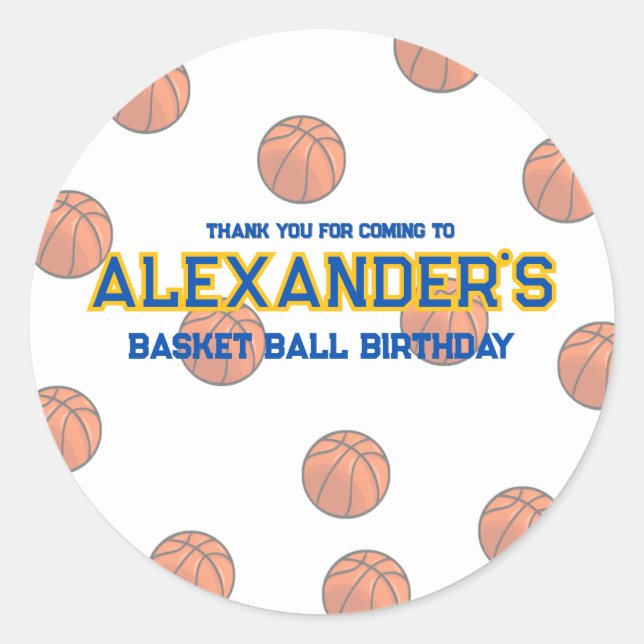 Basketball Birthday Bash Sticker (Front)