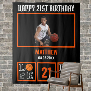 Basketball Birthday, Basketball Player Backdrops Tapestry