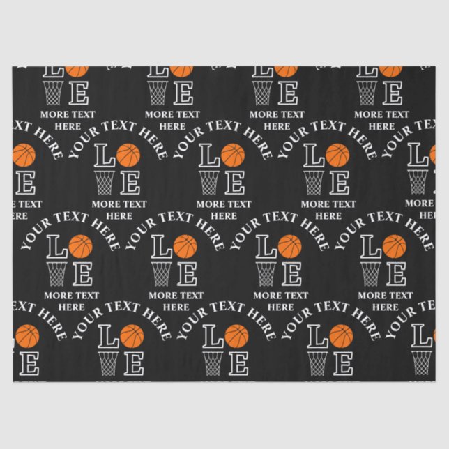Basketball Birthday Gift, Basketball Girl Player Tissue Paper (Front)